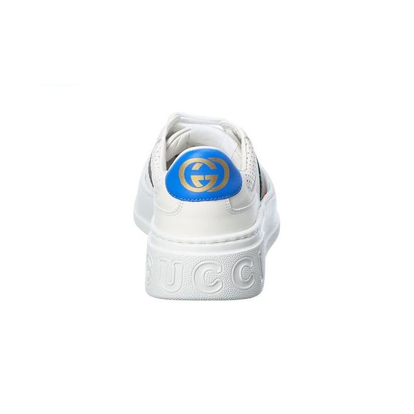 Gucci Web Leather Sneaker, White - Picture 3 of 5